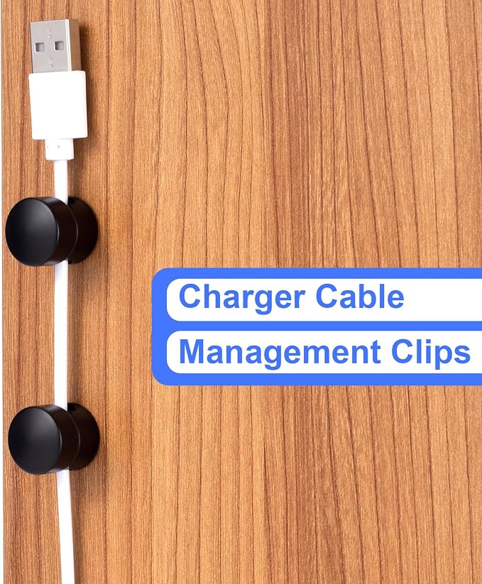 5 Sets Charger Holders for Cords, Matte Black Color Adjustable Cable Anchor - Image 4