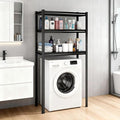 Height-Adjustable Bathroom & Laundry Storage Shelf, 3-Tier Metal Organizer Rack by HYMNXEMO