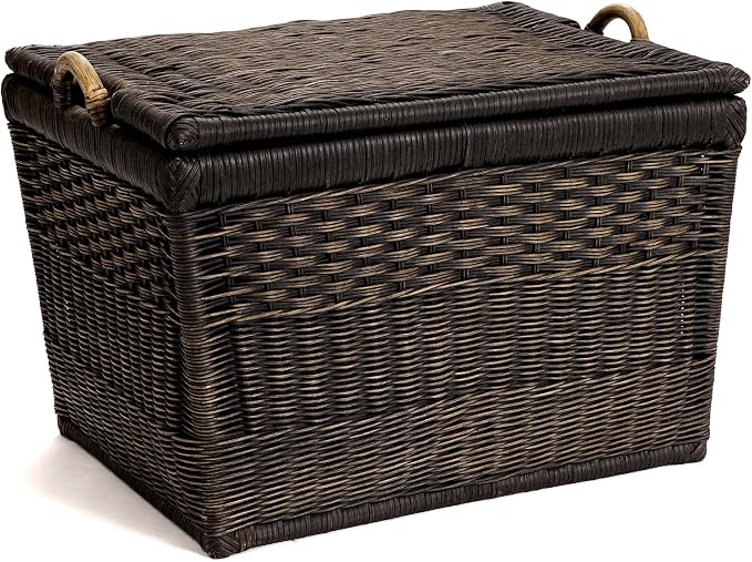 The Basket Lady Lift-Off Lid Wicker Storage Basket, 24.5 in L x 18 in W x 17.5 by TheBasketLady