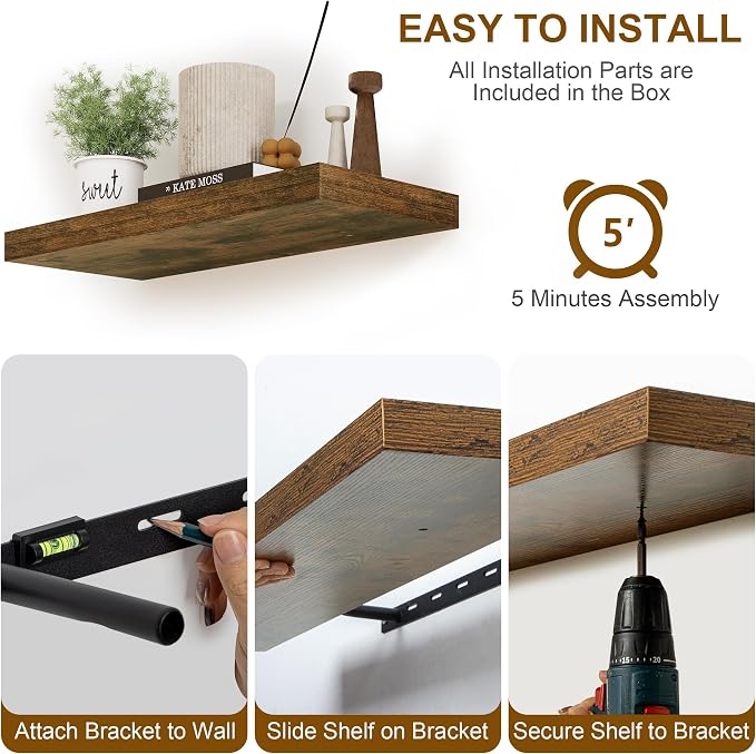 Floating Shelves, 8 Inch Deep Floating Shelves, Rustic Wood Floating Shelf - Image 8