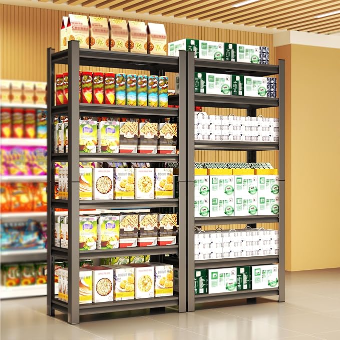 Storage Shelves, Garage Metal Shelving Unit, Adjustable, Double-Layer Column - Image 7