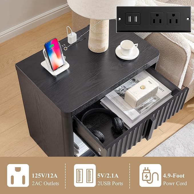 Fluted Nightstand Set of 2 - Image 5