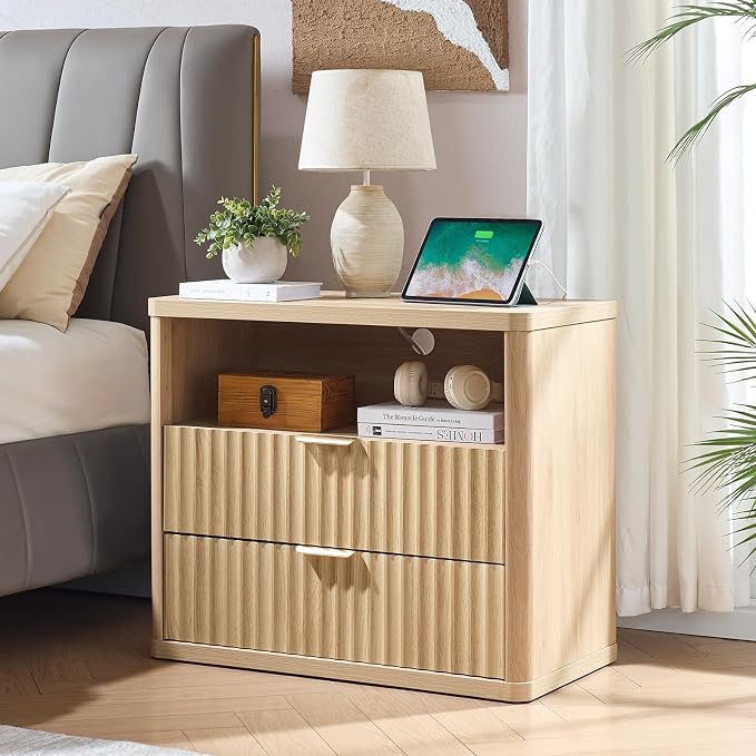 LEYAOYAO 31" Wide Fluted Nightstand - Image 3