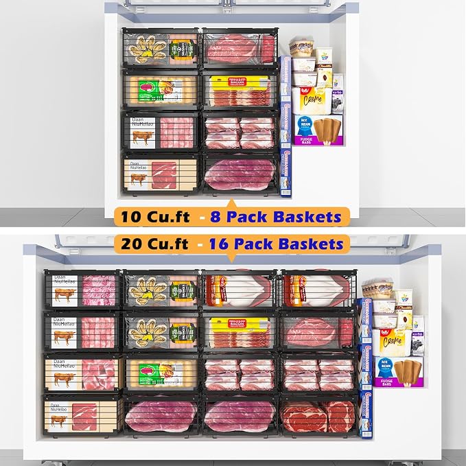NADAMOO Freezer Organizer Bins, 4 Packs Large Expandable Stackable Chest - Image 7