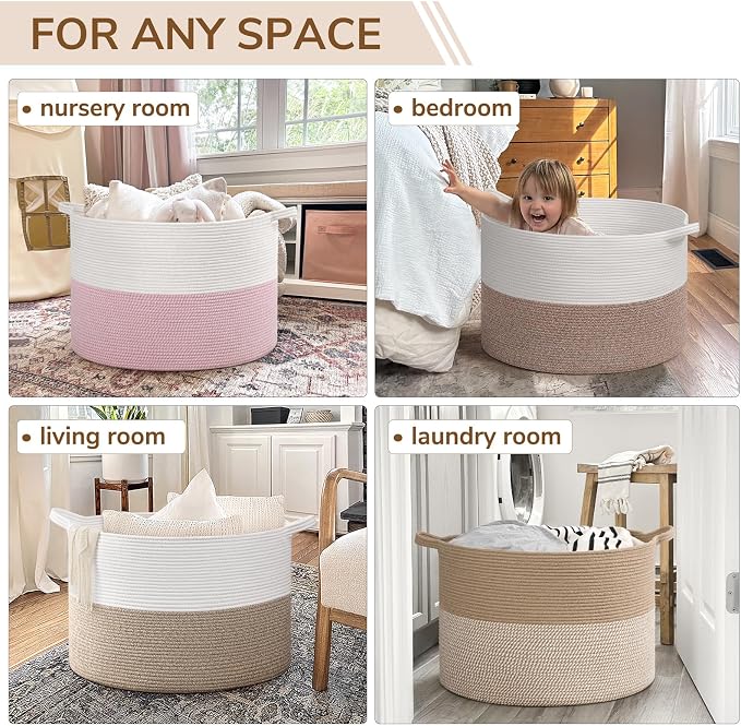 INDRESSME 115L Extra Large Woven Baskets - Image 4