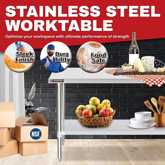 DuraSteel 24x48 Stainless Steel Work Table - Image 2