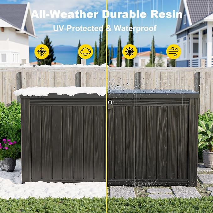 180 Gallon Outdoor Deck Box, Storage Lockable Waterproof Patio Furniture - Image 7