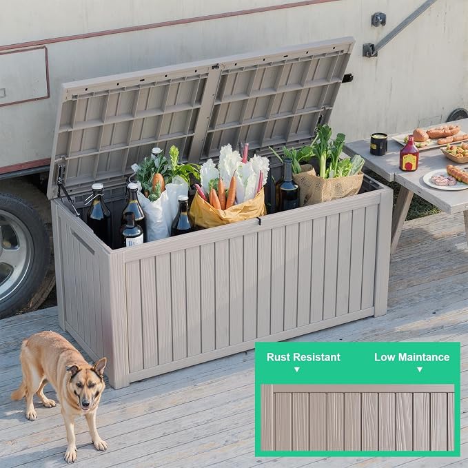 EasyUp 200 Gallon Outdoor Storage Box Waterproof, Lockable Resin Deck Box UV - Image 4
