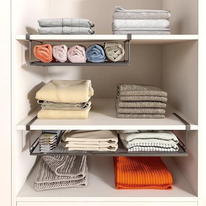 Expandable Under Cabinet Shelf, Extendable Under Shelf Storage - Image 5