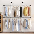 Industrial Pipe Clothing Rack Wall Mount, Heavy Duty Pipe Clothing Rack by Smlttel