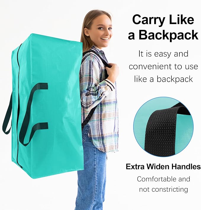 12 Pack Heavy Duty Large Moving Bags W/Backpack Straps - Image 4