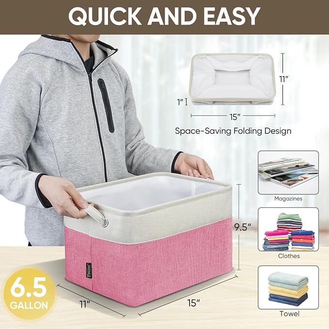 BALEINE 3 Pack Fabric Storage Bins - Image 7