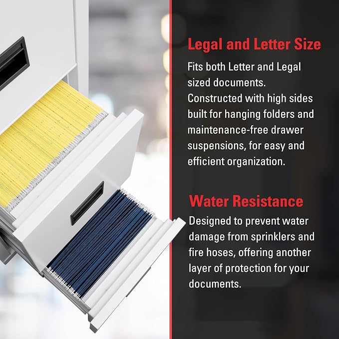 FireKing Turtle Vertical 4 Drawer Legal and Letter Fire Safe File Cabinet - Image 6