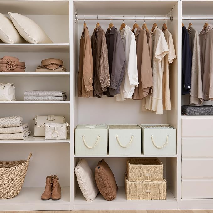 StorageWorks Storage Baskets for Shelves, Foldable Fabric Closet Storage Bins - Image 2