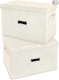 Large Linen Fabric Foldable Storage Bins by Unknown