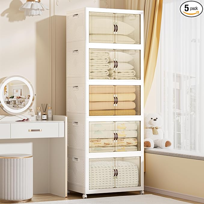 520 QT / 130 Gal Large Foldable Stackable Plastic Storage Cabinet by Unknown