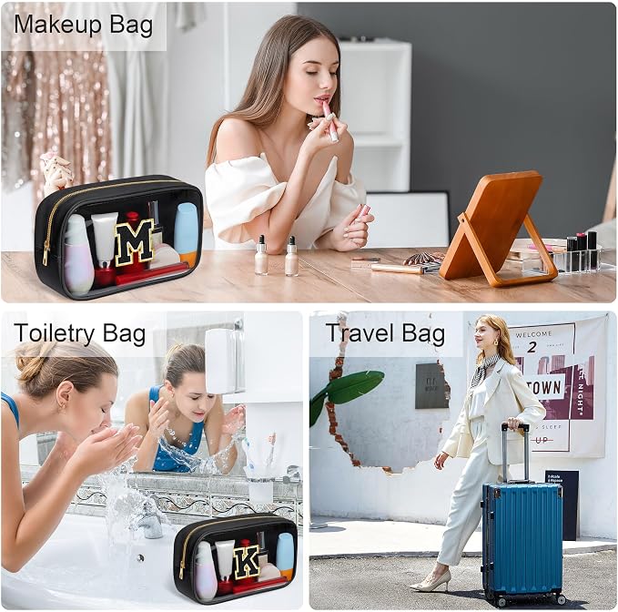 YOOLIFE Initial Travel Makeup Bag Pouch - Image 4
