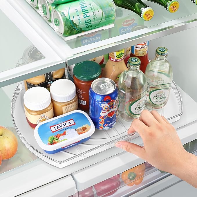 FIRJOY Lazy Susan Turntable for Refrigerator, Square Turntable Organizer for - Image 3