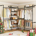 ONBRILL L4 Wall Mounted Industrial Pipe Clothing Rack, Closet Organizer System by ONBRILL