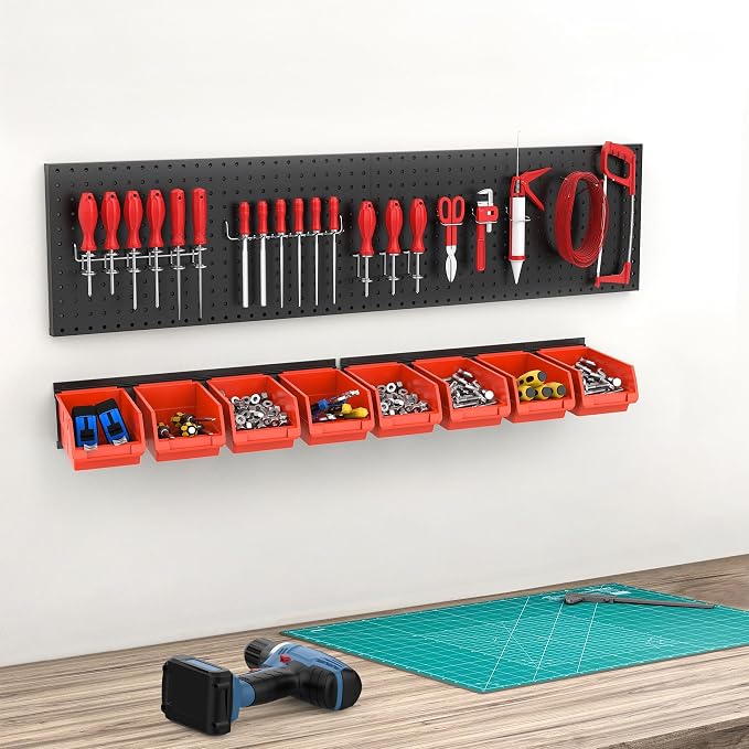 TORACK Wall Mounted Storage Bins, 16 Plastic Bins - Image 2