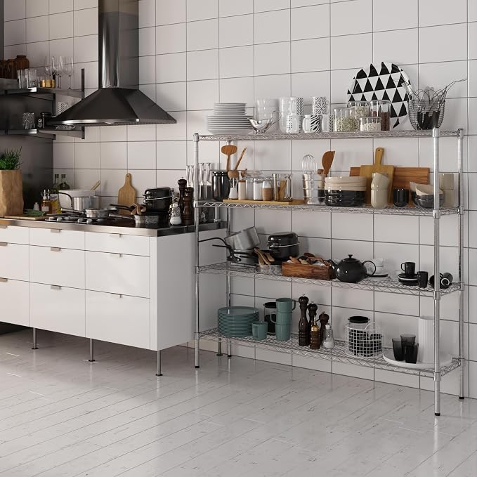 14" Deep x 60" Wide x 54" Height Wire Shelving Kit | 4-Tier | NSF Commercial - Image 2