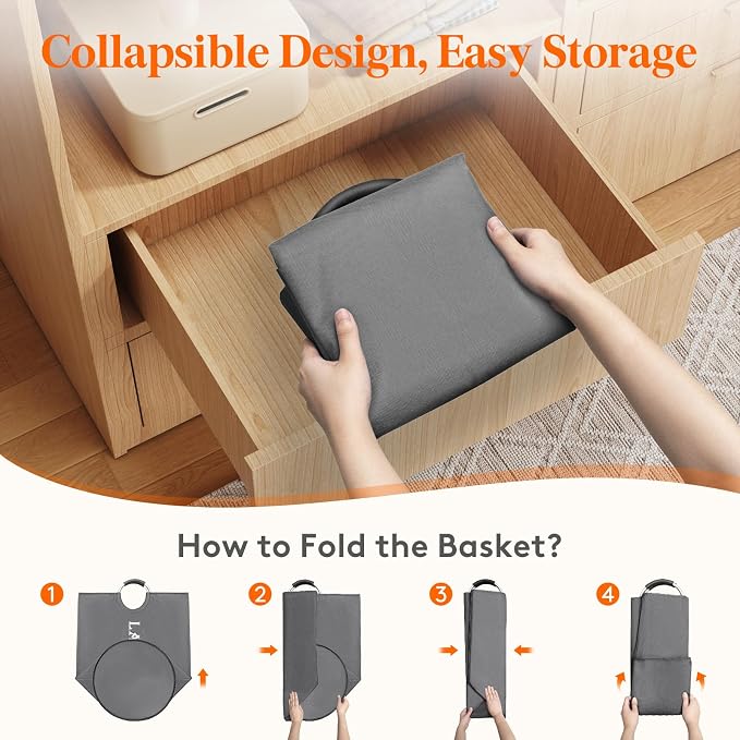 Lifewit 100L 2-Pack Large Laundry Basket, Collapsible Laundry Hamper - Image 8