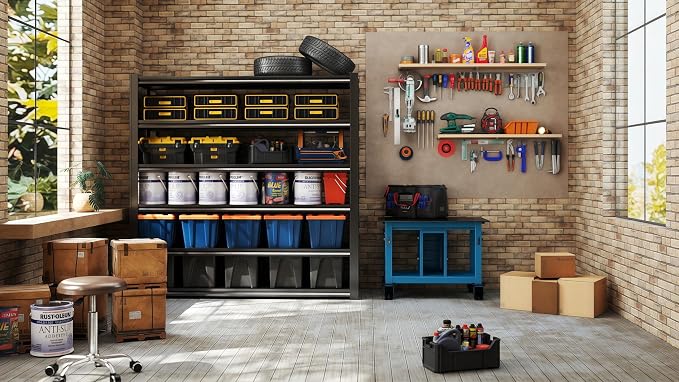 84“H 6T Garage Shelving Heavy Duty Storage Shelves 3500 LBS Adjustable Metal - Image 9