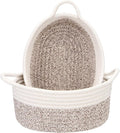 Sea Team 2-Pack Cotton Rope Baskets, Fabric Tray, Oval Open Dish by SeaTeam
