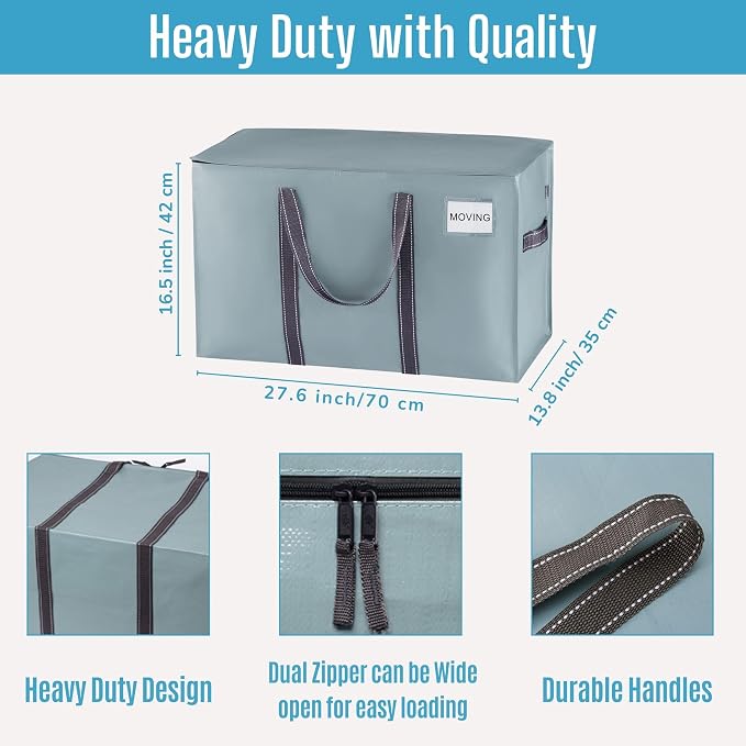 VENO 6 Pack Moving Bags and Large Christmas Storage Bins - Image 3