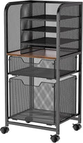6-Tier Rolling File Cart with 2 Drawers, File Cabinet Organizer by Feyejade