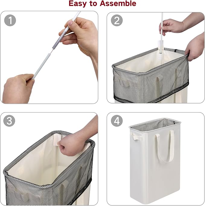 efluky Slim Laundry Basket, Narrow Laundry Hamper - Image 4