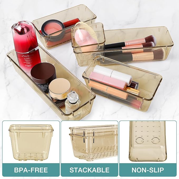 10 PCS Drawer Organizer Set, 5 Varied Size Bathroom and kitchen Drawer cabinet - Image 3