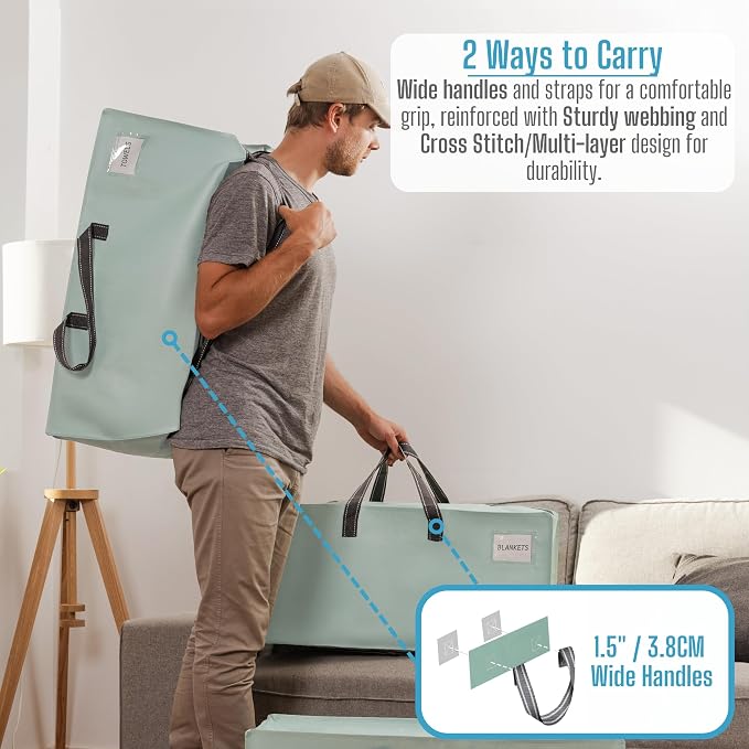 VENO 2 Pack Moving Bags w/Backpack Straps, Heavy Duty, Moving Boxes Alternative - Image 2