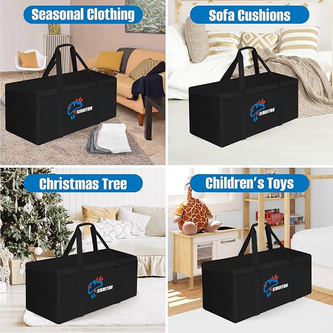 SIRUITON 69”L x 29.5”W x 21.6”H Outdoor Cushion Storage Bag, Patio Furniture - Image 6