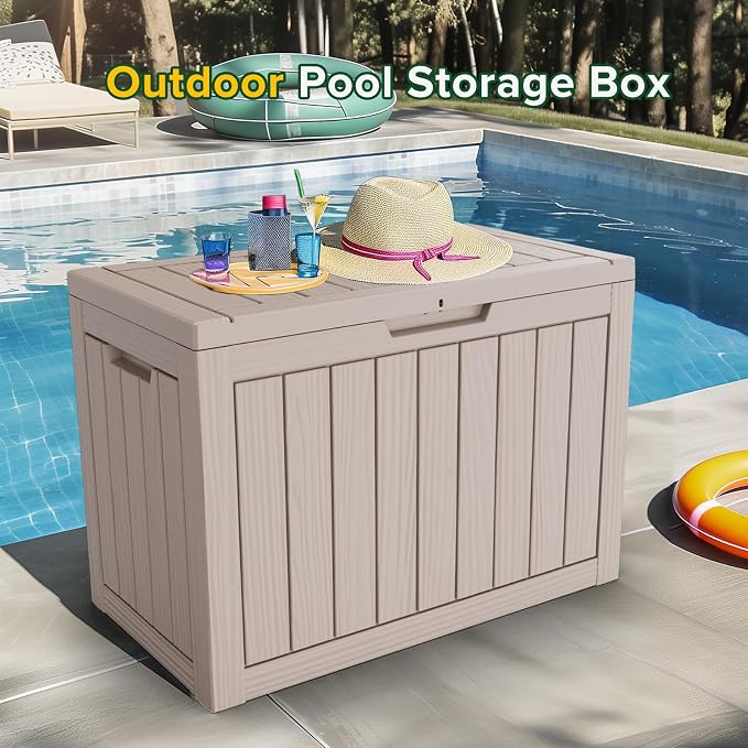 45 GallonOutdoor Storage Box, Resin Deck Boxes Waterproof, IndoorOutdoor Bin - Image 5