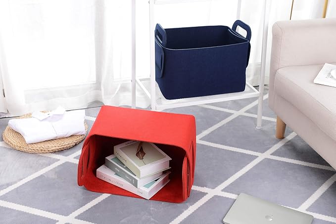 Minoisome Storage Basket Felt Storage Bin Collapsible& Convenient Box Organizer - Image 6