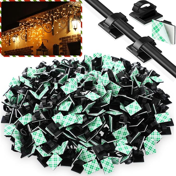 EBOOT 500 Pieces Adhesive Cable Clips Wire Clips Cable Wire Management Wire by eBoot