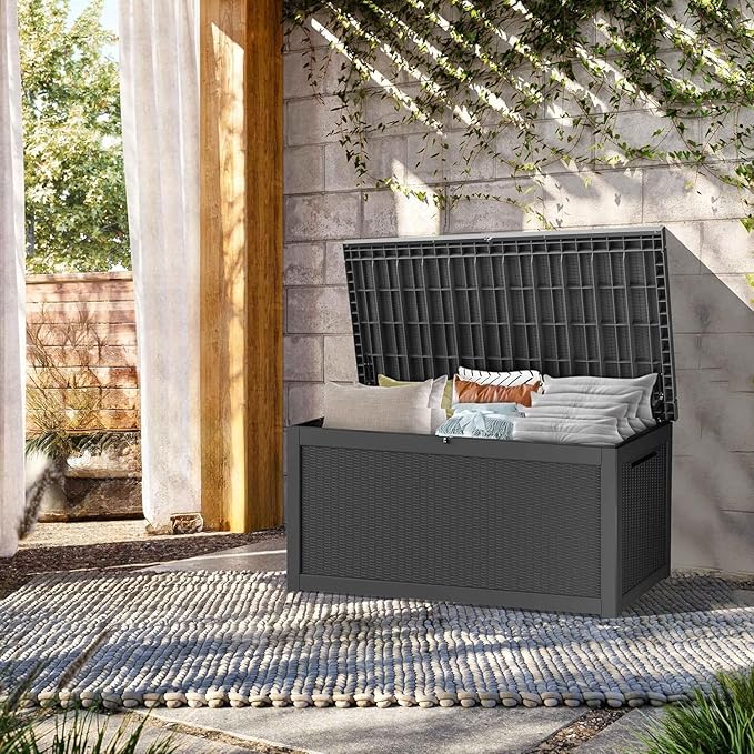 320 Gallon Resin Deck Box, Waterproof Outdoor Storage Box - Image 8