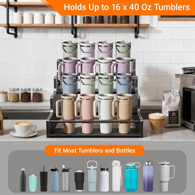 4-Tier Liquor Bottle Display Shelf, Coffee Syrup Rack Organizer, Water Bottle - Image 8
