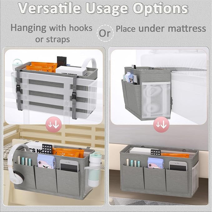 Dual-purpose Bedside Caddy Bedside Organizer, Bed Caddy - Image 3