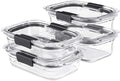 Rubbermaid Brilliance Glass Food Storage set of 4 containers 8 total pieces by Rubbermaid