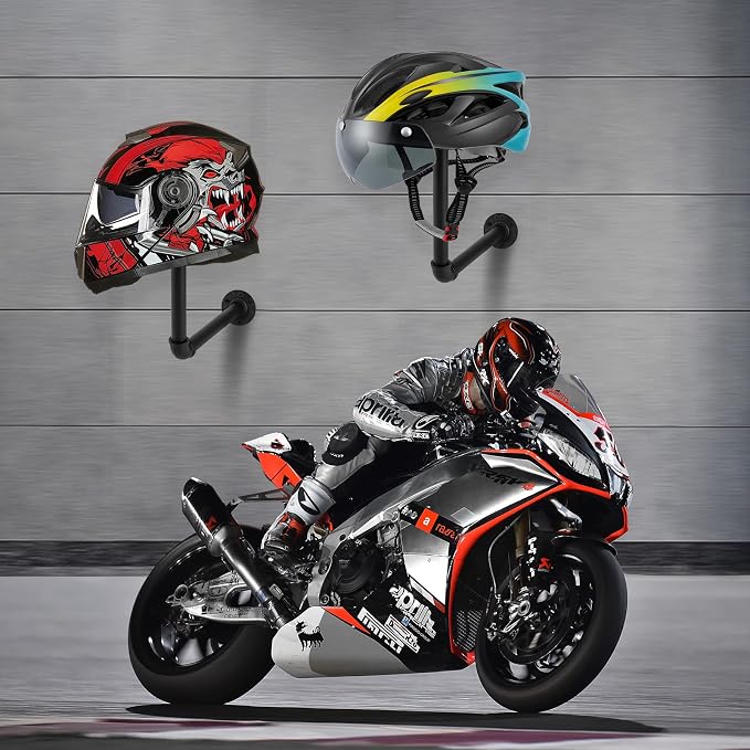 Motorcycle Helmet Holder, Helmet Holder Wall Mount Easy Storage - Image 2