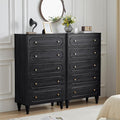 ORRD 5 Drawer Fluted Dresser for Bedroom Set of 2, Mid Century Modern Chest of by ORRD
