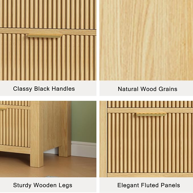Mid-Century Modern Tall Wooden Dresser - Image 6