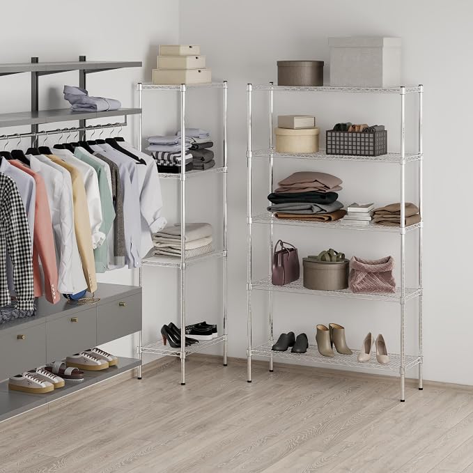 14" Deep x 42" Wide x 74" Height Wire Shelving Kit | 5-Tier | NSF Commercial - Image 7