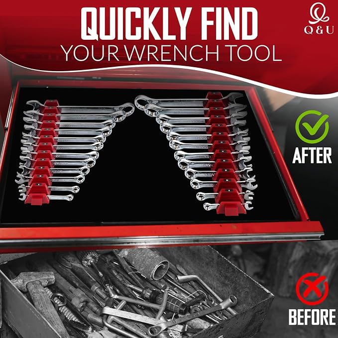 Q&U Wrench Organizer Modular System – 24 PCS Magnetic Wrench Organizer - Image 3