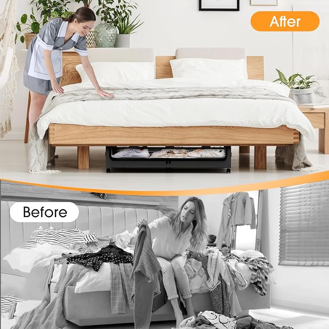 Under Bed Storage with Wheels 1Pack Storage Containers with Clear Window&Label - Image 5