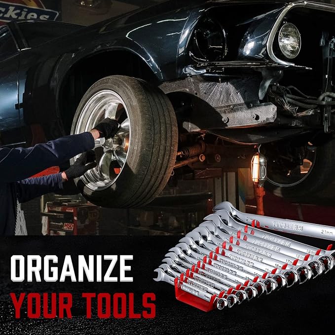 ALOANES 104-Slot Metal Wrench Organizer, Heavy Duty Wrench Organizer Tray - Image 7