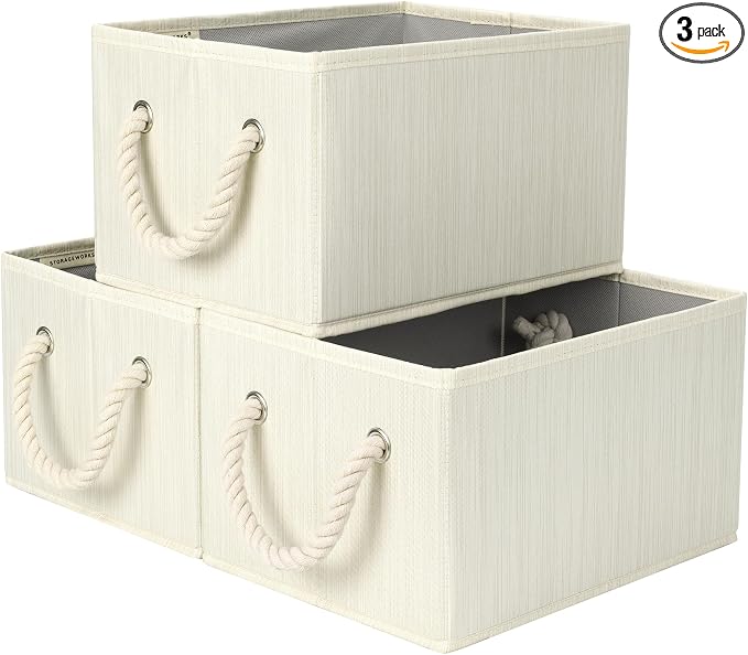 StorageWorks Storage Baskets for Shelves, Foldable Fabric Closet Storage Bins by StorageWorks
