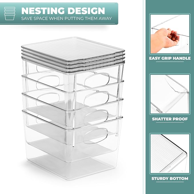 Sorbus Medium Plastic Storage Bins - Image 6